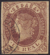 Spain 1862 Sc 59 España Ed 61 Used Villa Y Geltru (Barcelona) Date (fechador) Cancel - Usados