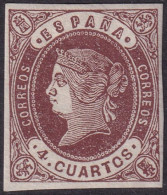 Spain 1862 Sc 56a España Ed 58p MH* Whitish Paper - Neufs