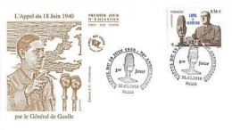 FDC - 70e Anniv Appel Du 18 Juin 1940 - Oblit 18/6/2010 Paris - 2010-2019