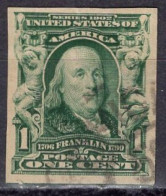 1906 1 Cent Benjamin Franklin, Imperforate, Used (Scott #314) - Gebruikt