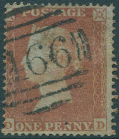 Great Britain 1854 SG17 1d Red-brown QV **DD Die 1 Perf 16 Blued FU (amd) - Ohne Zuordnung