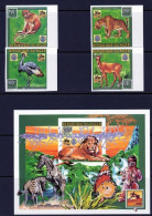 Niger 1996, Scout, Rotary, Butterflies, Wild Cats, Monkeys, 4val+BF IMPERFORATED - Ungebraucht