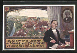 Künstler-AK Ganzsache PP27C186 /03: Tübingen 30. Allgemeines Liederfest 1913, Sängerfest Des Schwäbischen Sängerb  - Briefkaarten