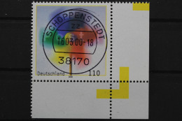 Deutschland (BRD), MiNr. 2106, Ecke Re. Unten, Zentrischer Stempel, EST - Oblitérés