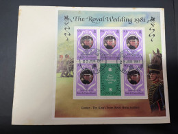 4-6-2024 (19) 1 Mini-sheet On Cover From Turks Caicos - Prince Charles & Lady Diana Spencer Royal Wedding (18x14 Cm) X 3 - Familias Reales