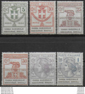 1924 Italia Parastatali Assicurazioni Sociali 6v. MNH Sassone N. 24/29 - Andere & Zonder Classificatie