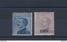 1912 EGEO , Francobolli D'Italia Del 1908 Soprastampati EGEO, N° 1/2 ,  2 Valor - Ägäis