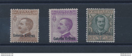 1916 ERITREA , Michetti Soprastampati, N° 38/40 ,  3 Val , Buona/ottima Centrat - Eritrea