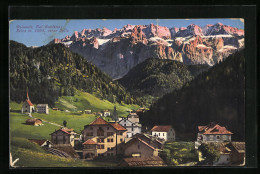 Cartolina Wolkenstein, Teilansicht Mit Dolomitenkette  - Sonstige & Ohne Zuordnung