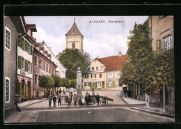 AK Kandern, Marktplatz Mit Kirche Und Denkmal  - Kandern