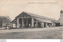 X9-86) COUHE VERAC (VIENNE)  VUE DES HALLES ET DE LA PLACE DU MARCHE  - ( ANIMEE -  2 SCANS ) - Couhe