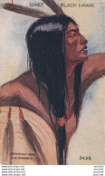 T8-  INDIAN - INDIEN - CHIEF BLACK HAWK - CARTE GAUFREE   - ( 2 SCANS )   - Native Americans