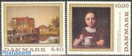 Denmark 1989 Paintings 2v, Mint NH, Art - Bridges And Tunnels - Paintings - Ongebruikt