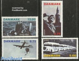 Denmark 1995 Peace & Freedom 4v, Mint NH, History - Religion - Transport - Europa (cept) - Militarism - World War II -.. - Nuovi