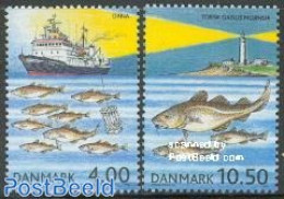 Denmark 2002 100 Year ICES 2v, Mint NH, Nature - Transport - Various - Fish - Fishing - Ships And Boats - Joint Issues.. - Unused Stamps