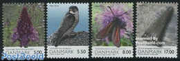 Denmark 2009 Nature 4v, Mint NH, Nature - Birds - Birds Of Prey - Flowers & Plants - Insects - Nuovi