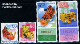 Japan 2009 Year Of The Tiger 4v, Mint NH, Nature - Various - Cat Family - New Year - Nuovi