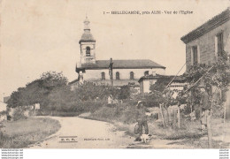 U4-81) BELLEGARDE , PRES ALBI (TARN) VUE  DE L ' EGLISE - ( ANIMEE - PERSONNAGES  - HABITANTS - 2 SCANS ) - Autres & Non Classés