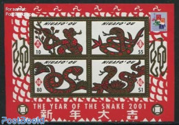 Niuafo'ou 2001 Year Of The Snake S/s, Mint NH, Nature - Various - Snakes - New Year - Nouvel An