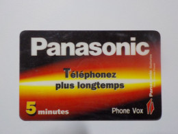 CARTE TELEPHONIQUE     Phone Vox "Panasonic" 5 Minutes - Cellphone Cards (refills)