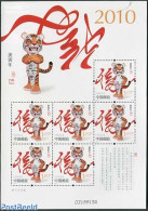 China People’s Republic 2010 Year Of The Tiger M/s, Mint NH, Nature - Various - Cat Family - New Year - Neufs