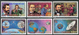 Comoros 1976 Telephone Centenary 6v, Mint NH, Science - Transport - Various - Telecommunication - Telephones - Space E.. - Télécom