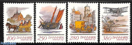 Denmark 1986 HAFNIA 87 4v (from S/s), Mint NH, Nature - Transport - Horses - Post - Automobiles - Aircraft & Aviation .. - Nuovi