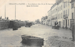 71-CHALON SUR SAONE-INONDATIONS 1910-BARQUES QUAI SAINT COSME-N 6010-B/0045 - Chalon Sur Saone