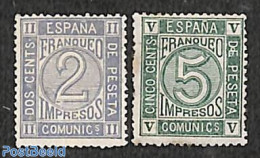 Spain 1872 Newspaper Stamps 2v, Unused (hinged), History - Newspapers & Journalism - Nuevos