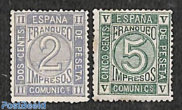 Spain 1872 Newspaper Stamps 2v, Unused (hinged), History - Newspapers & Journalism - Neufs