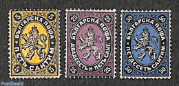 Bulgaria 1879 5c, 25c And 50c Unused Hinged With Attest, Unused (hinged) - Ongebruikt