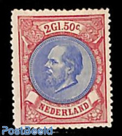 Netherlands 1872 2.50 Gulden, Unused, With Attest Bulterman, Unused (hinged) - Nuovi