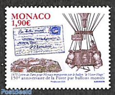 Monaco 2020 Balloon Post 1v, Mint NH, Transport - Post - Stamps On Stamps - Balloons - Neufs