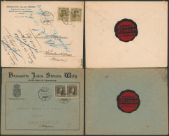 Luxembourg - Lot De 2 Enveloppes à En-tête "Brasserie Jules Simon" (1922/23) > Brasseur à Vielsalm / Vignette. - Cartas & Documentos