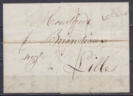 L. Datée 28 Mars 1816 De LOKEREN Pour LILLE - Griffe "92/ LOKEREN" - 1815-1830 (Période Hollandaise)