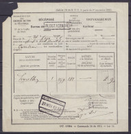 Bordereau De Dépôt De Colis (houblon) Griffe [ALOST (CENTRE)] & Càd [ALOST-CENTRAL /28 NOV 1912] Pour (? Brasseur à) COU - Documenti & Frammenti