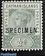 Cayman Islands 1901 1/2d, Unused, SPECIMEN, Unused (hinged) - Cayman (Isole)