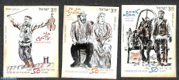Israel 2014 Fiddler On The Roof 3v, Imperforated, Mint NH, Nature - Performance Art - Horses - Music - Neufs (avec Tabs)