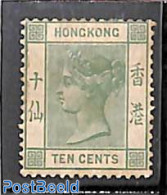 Hong Kong 1882 10c Green, Stamp Out Of Set, Unused (hinged) - Ongebruikt