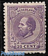 Netherlands 1872 25c, Perf. 11.5:12, Regummed, Unused (hinged) - Nuevos