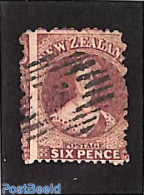 New Zealand 1864 6d, WM NZ, Perf. 12.5, Used, Used Stamps - Gebruikt