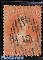 New Zealand 1864 1d, WM Star, Perf. 12.5, Used, Used Stamps - Usati