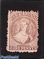 New Zealand 1871 1d Brown, WM Star, Unused Without Gum, Unused (hinged) - Ongebruikt