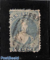 New Zealand 1871 6d Blue, WM Star, Perf. 12.5, Used, Used Stamps - Usados