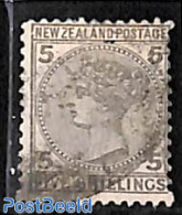 New Zealand 1878 5sh, Used, Used Stamps - Gebruikt