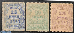 Brazil 1890 Newspaper Stamps 3v, Unused (hinged), History - Newspapers & Journalism - Ongebruikt