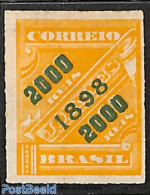 Brazil 1898 2000R On 1000R, Goldyellow, Stamp Out Of Set, Unused (hinged) - Ongebruikt