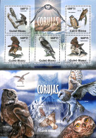 Guinea Bissau 2013 Owls 2 S/s, Mint NH, Nature - Birds - Birds Of Prey - Owls - Guinea-Bissau