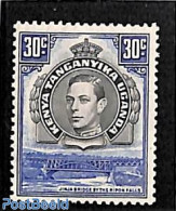 East Africa 1938 30c, Perf. 13.25, Stamp Out Of Set, Unused (hinged), Art - Bridges And Tunnels - Bruggen