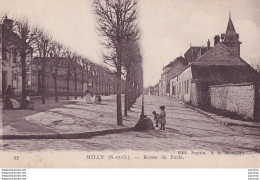 Z17-91) MILLY -  ROUTE DE PARIS - ( ANIMEE - 2 SCANS ) - Milly La Foret